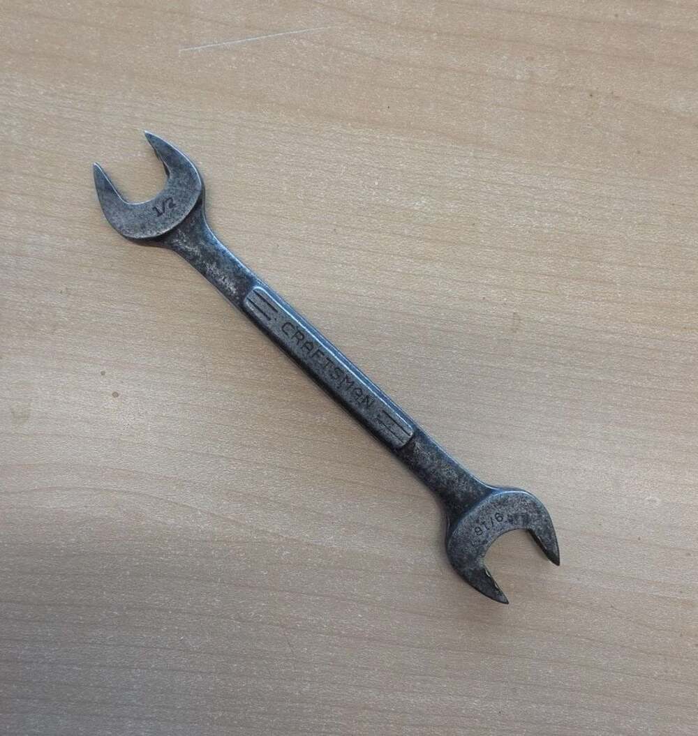 Vintage Craftsman Double Open-End Wrench 1/2 inch and 9/16 inch Forged in USA